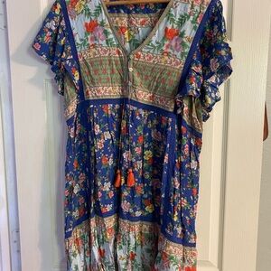 Floral Blue Mini Dress